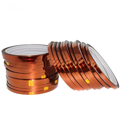 شراء 19N/25mm قوة الشد كابتون بوليميد شريط 0.05mm السيليكون الملصق اللون الأحمر online manufacture