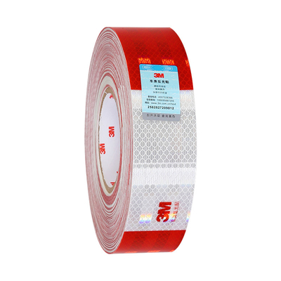شراء 3m 983D الشريط العاكس شريط تعريف خاص بالأبيض والأحمر لهيكل المركبة online manufacture