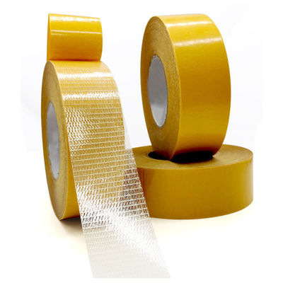 شراء Double-sided long filament adhesive tape mesh glass fiber carpet tape online manufacture